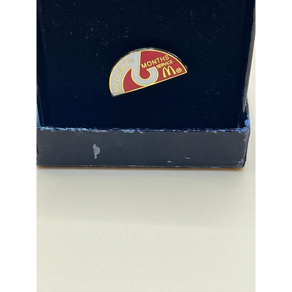 Vintage 90s McDonald Crew Member 6 Months Service Lapel Pin Employee Collectible